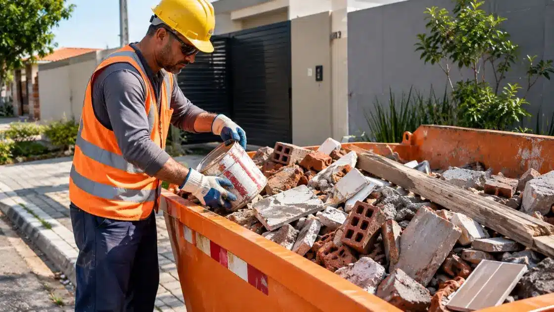 Checklist de materiais que podem ser descartados antes de encher a caçamba